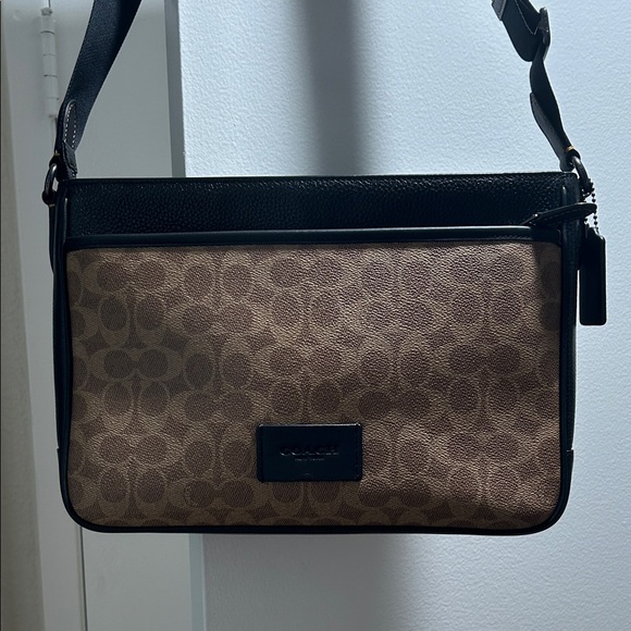 Coach Other - Coach Signature Canvas and Black Leather Crossbody